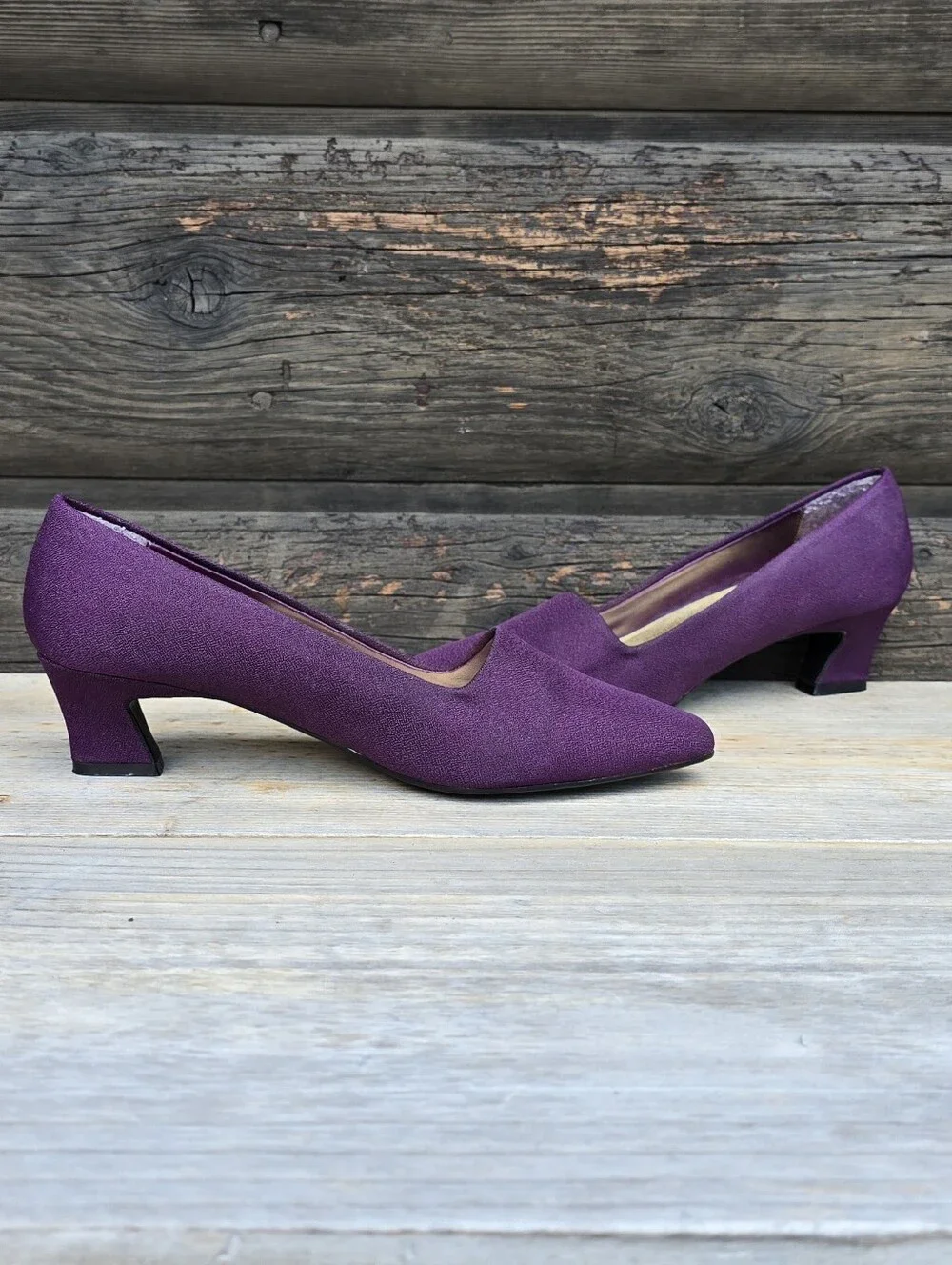 Mootsies Tootsies Siren 90s Office Siren Plum Purple Kitten Heel Pumps 6.5M